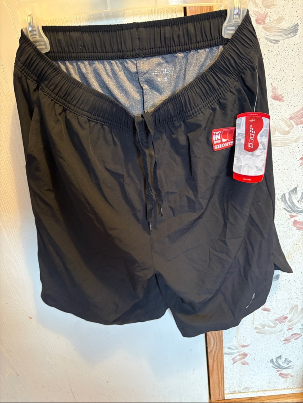 bcg Black Men's Athletic 2-in-1 Training Shorts